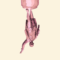 Upside-down statue logo